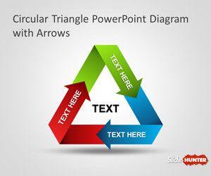 Circular Triangle PowerPoint Diagram with Arrows
