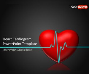 Free Animated PowerPoint Template with Heart Cardiogram Animation
