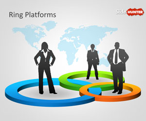 3D Ring Platforms PowerPoint Template