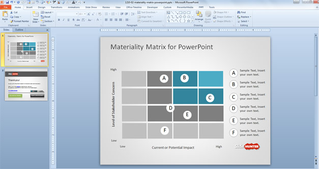 Simple Materiality Matrix Template for PowerPoint.