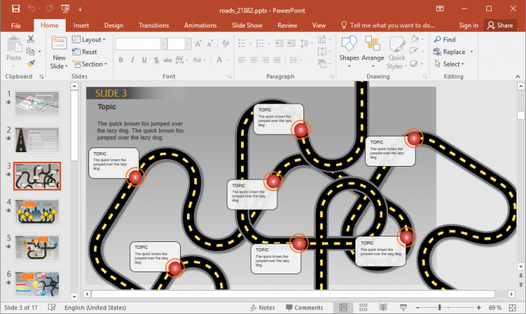 Animated Navigation PowerPoint Template