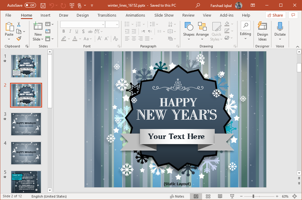 2020 winter new year powerpoint template