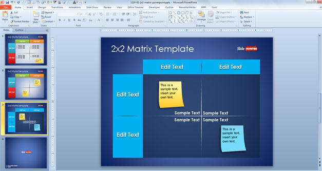Free 2x2 Matrix template for PowerPoint