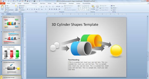 cylinder powerpoint template shape