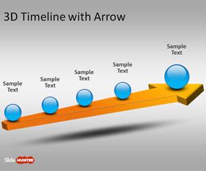 3D Timeline Template for PowerPoint with Arrow