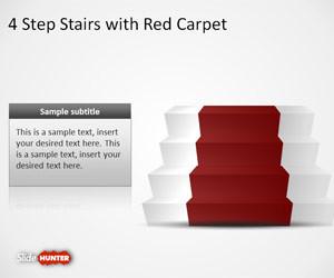 4 Step Stairs & Red Carpet Shapes for PowerPoint