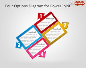 Four Options Diagram for PowerPoint