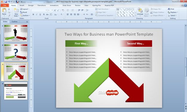 Two Ways Business Decision Template for PowerPoint Presentations