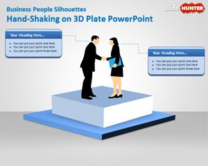 Handshake PowerPoint Template with 3D Stage
