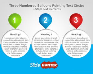 Three Numbered Balloons PowerPoint Template