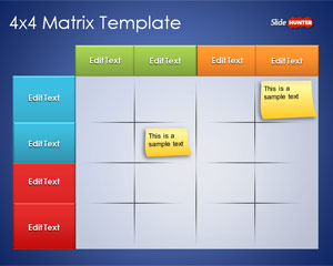4×4 Matrix Template for PowerPoint