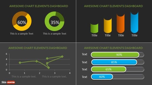 Dashboard PowerPoint Template with custom components layout