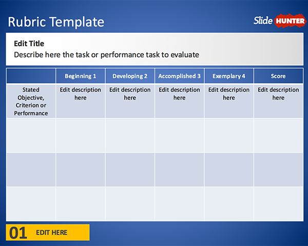 Free Rubric Template for PowerPoint