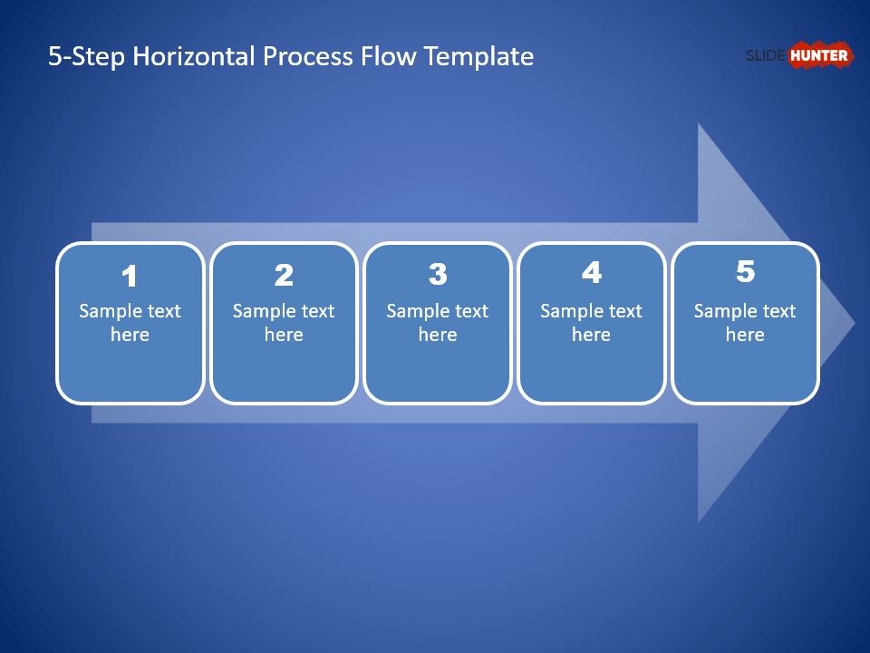 Free Horizontal Process Diagram with 5 Steps