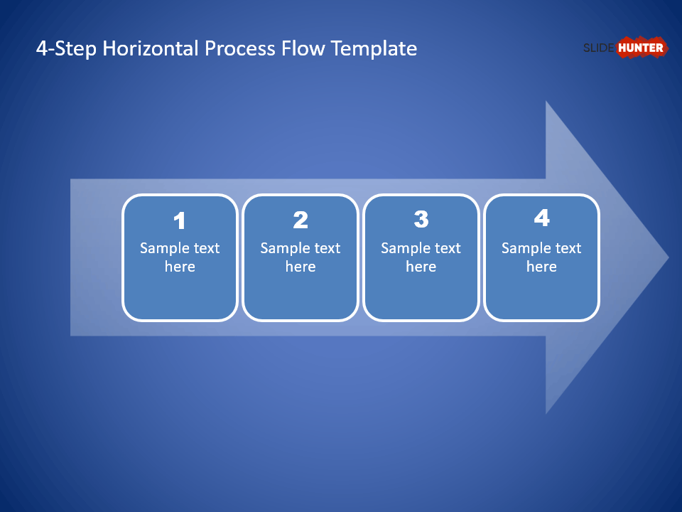 Free Horizontal Process Diagram with 4 Steps