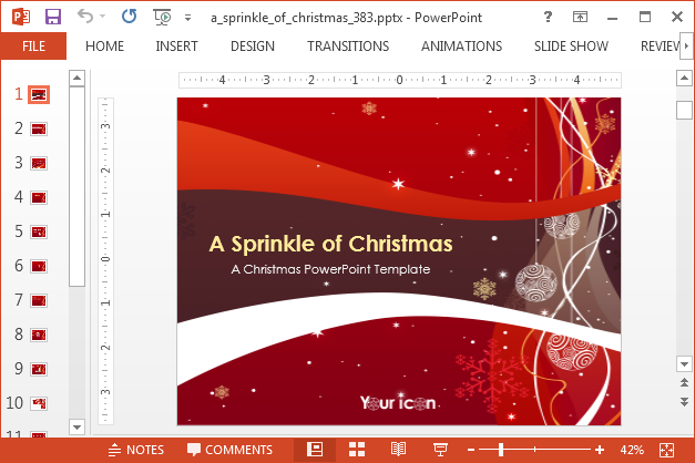 A sprinkle of Christmas PowerPoint template