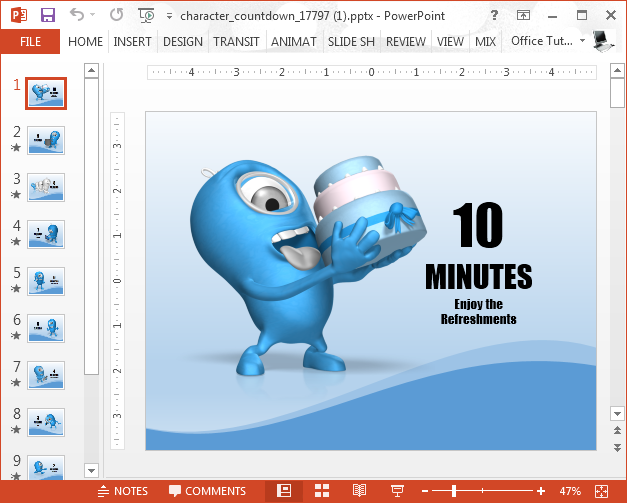 Animated 10 minute countdown PowerPoint template