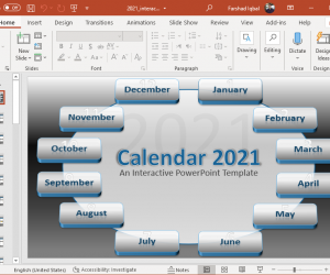 Animated 2021 calendar for PowerPoint