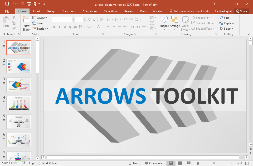 Animated Arrows Diagram Toolkit for PowerPoint
