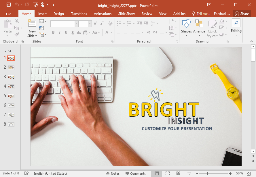 Animated Bright Insight PowerPoint Template