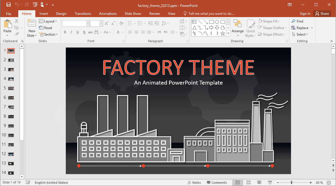 Animated Factory Theme PowerPoint Template