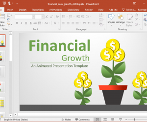Animated Financial Coin Growth PowerPoint Template