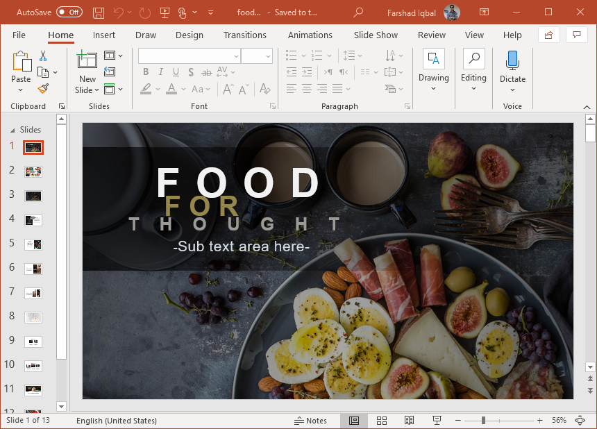 Animated Food for Thought PowerPoint Template