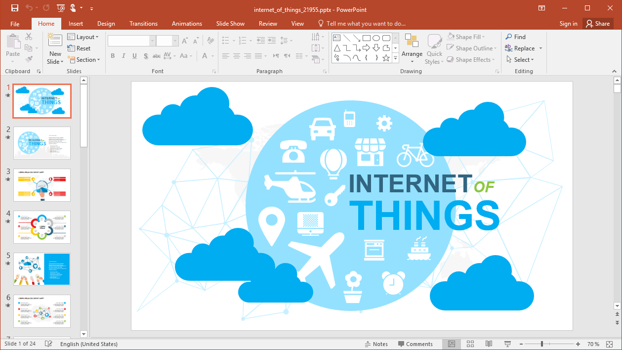 Animated Internet of Things PowerPoint Template Pertaining To Powerpoint Default Template
