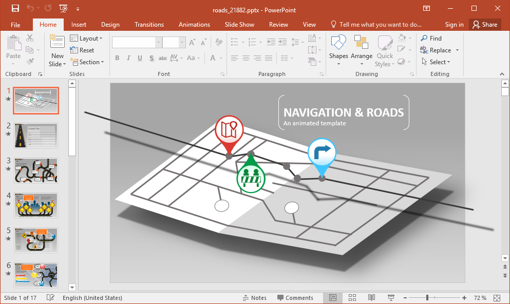 Animated Navigation PowerPoint Template