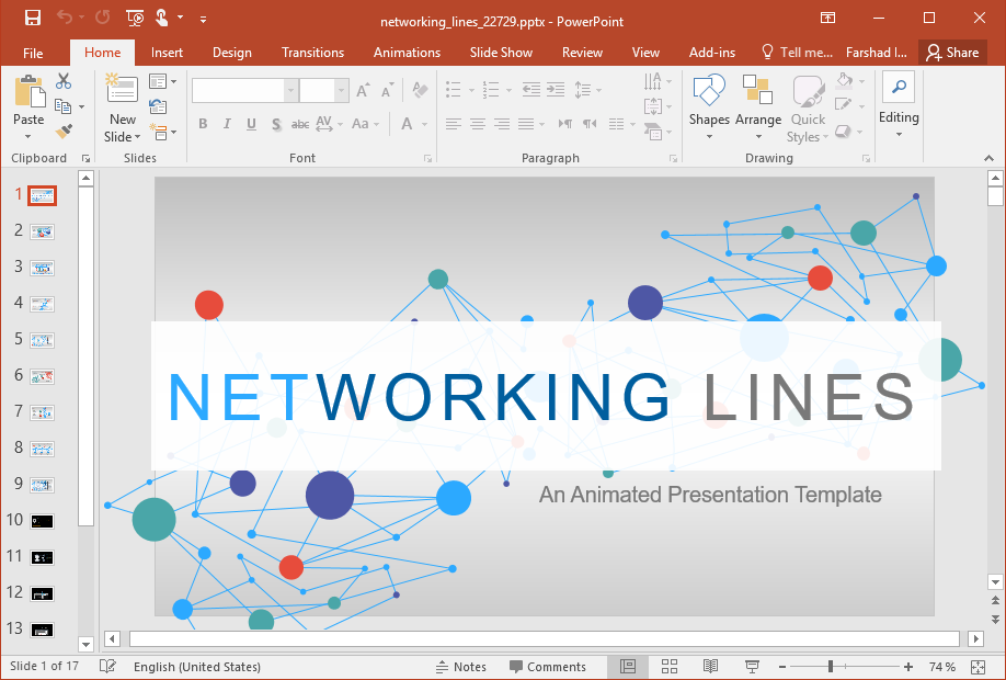Animated Network PowerPoint Template Concept