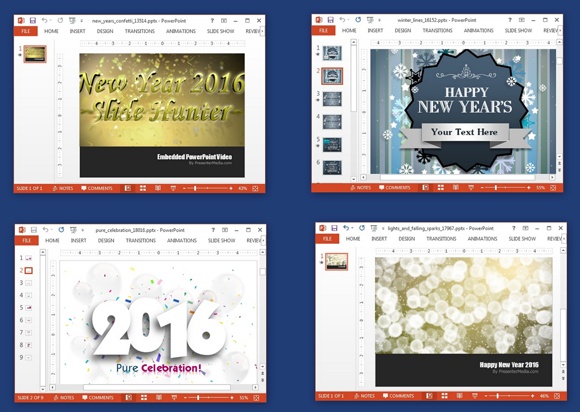 Animated New Year 2016 PowerPoint templates