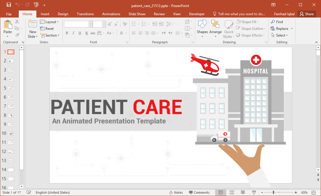 Animated Patient Care PowerPoint Template