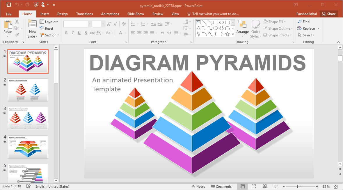 Animated Pyramid Diagrams PowerPoint Template