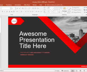 Animated Red Grey PowerPoint Template