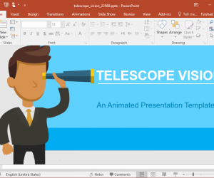 Animated Telescope Vision PowerPoint Template
