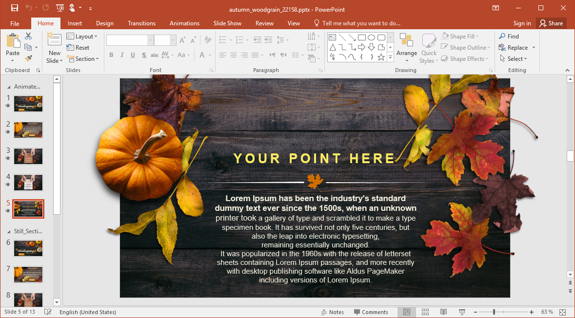 Animated Thanksgiving Themed PowerPoint Template