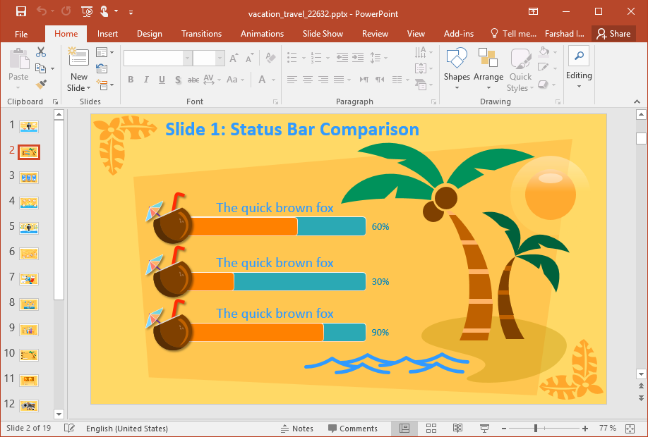 Animated Vacation & Travel PowerPoint Template