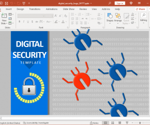 Animated bugs in digital security PowerPoint template