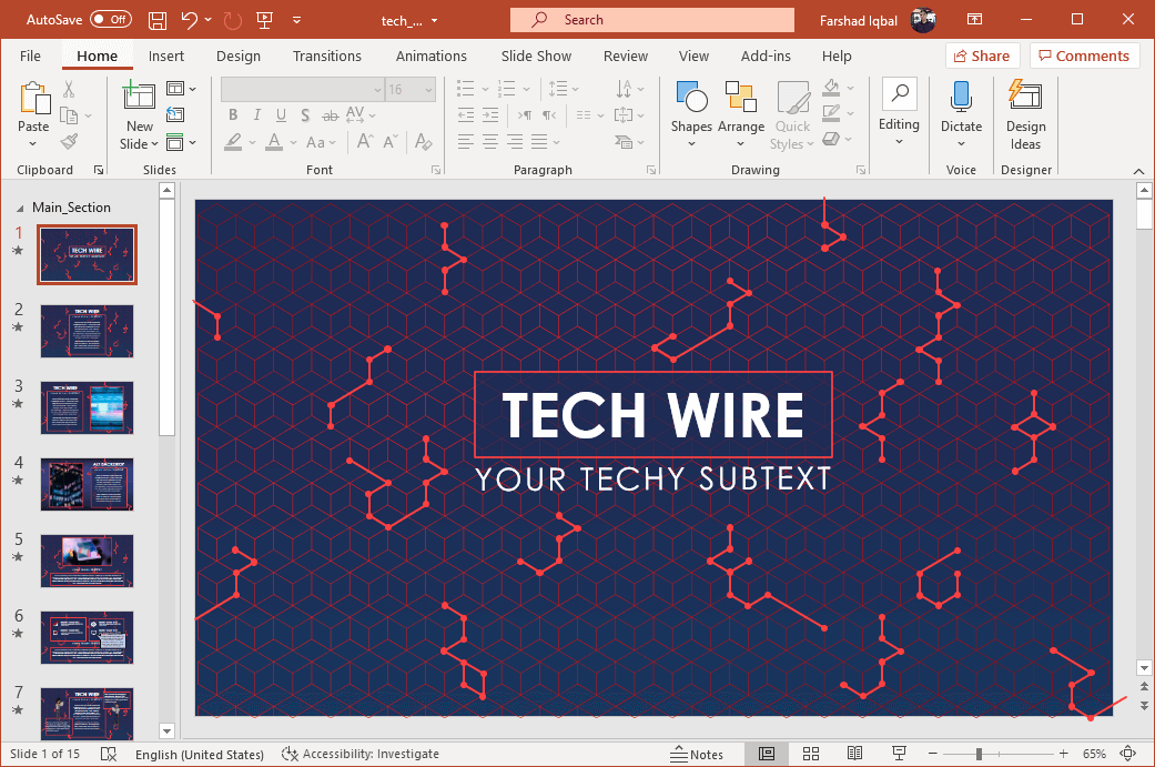 Animated circuit PowerPoint template