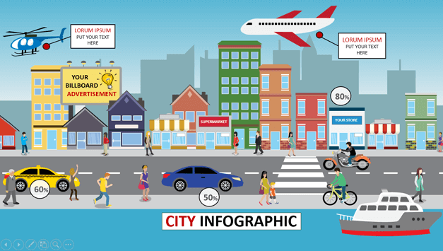 Animated city PowerPoint template