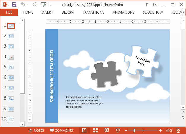 Animated cloud computing PowerPoint template