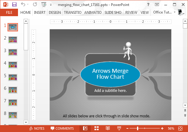 Animated flow chart PowerPoint template