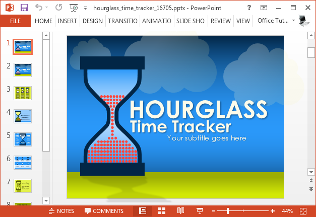 Animated hourglass PowerPoint template