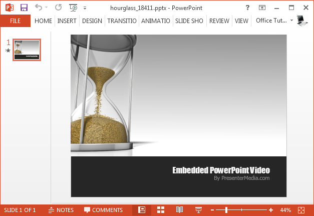Animated hourglass video background for PowerPoint