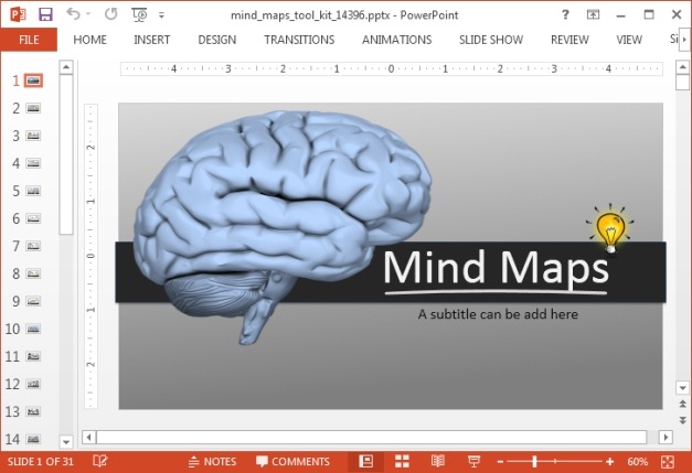 Animated mind map template for PowerPoint