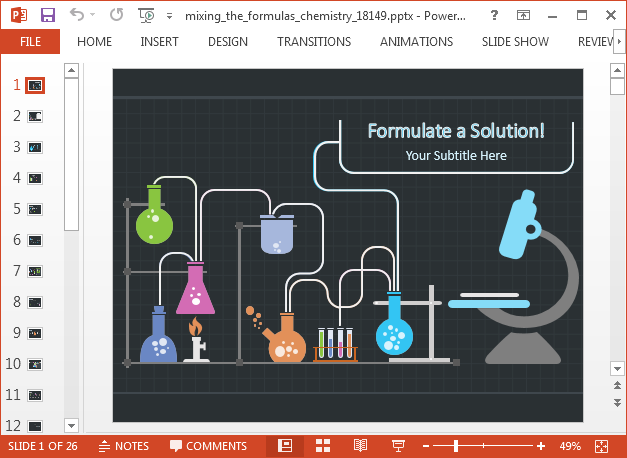 Animated mixing the formulas PowerPoint template