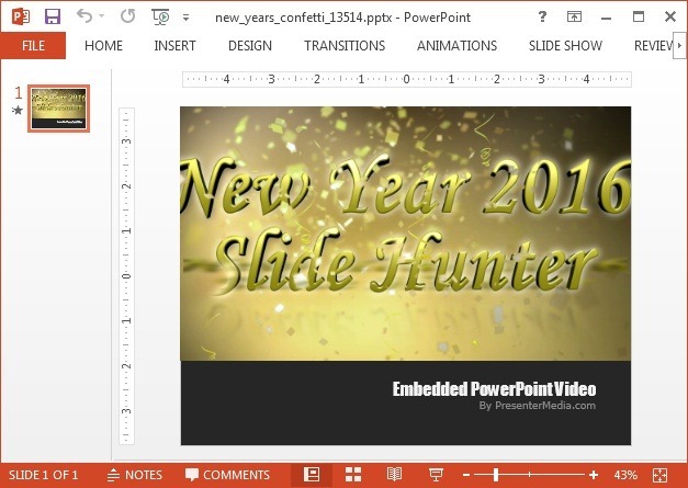 Animated new years confetti PowerPoint template