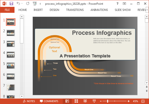Animated process diagram template for PowerPoint