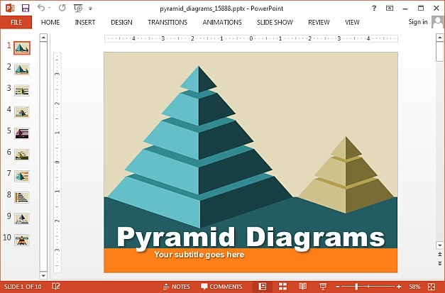 Animated pyramid diagrams template for PowerPoint