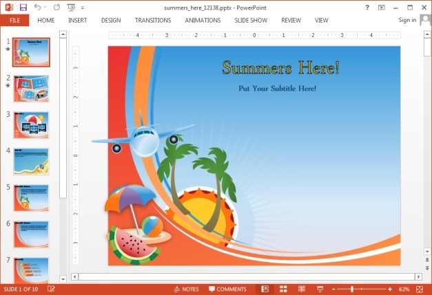 Animated summer PowerPoint template